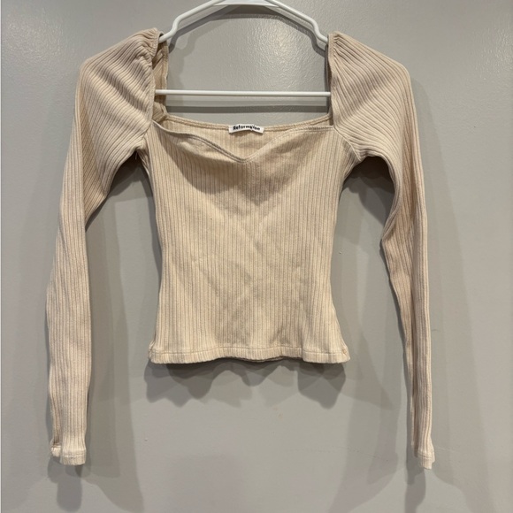 Reformation Cream Ribbed Top - Picture 6 of 8